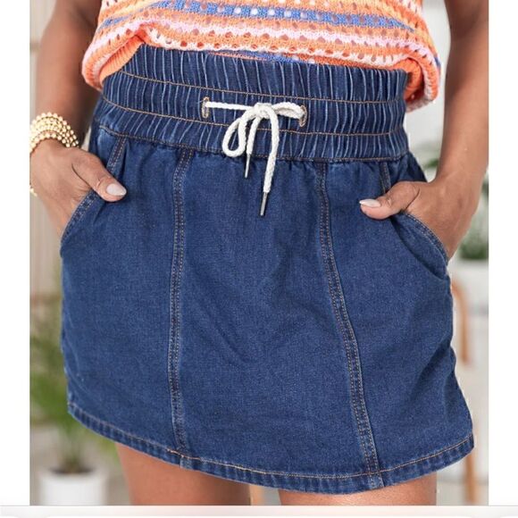 Pink Lily Boutique Denim Skort - Picture 2 of 3
